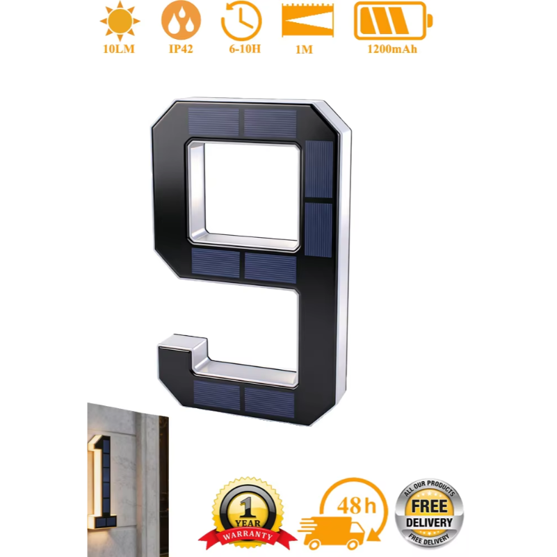 Decor Lighting Address - BORUiT LED güneş enerjili ev numarası