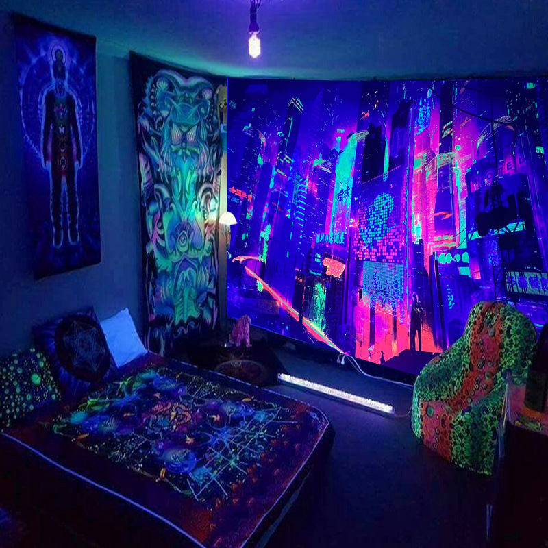Lighting World Decor - Siyah Işık Goblen Duvar Asılı UV