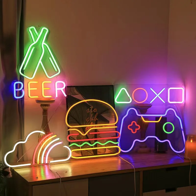 Bedroom Lighting Decor Ideas - Oyun Neon gece işık işaretleri duvar