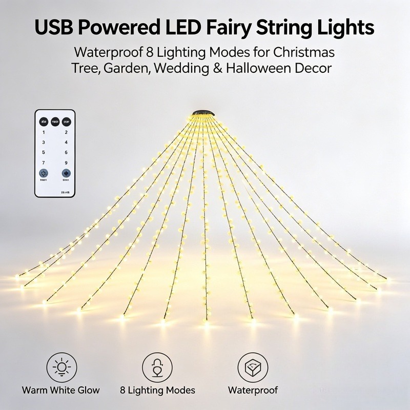 Lighting Decor Wedding - USB LED Peri Işık Dizileri, Bahçe