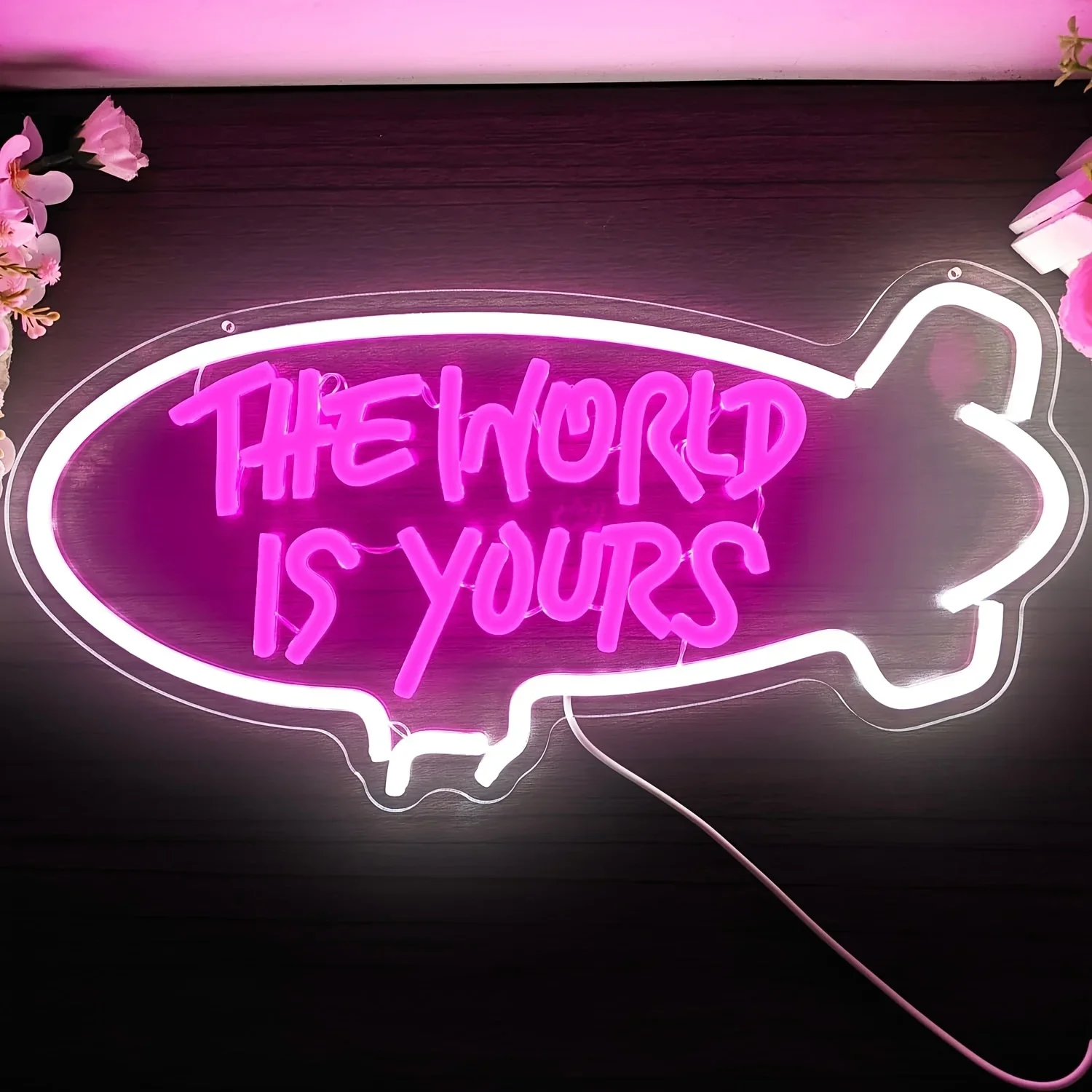 Lighting World Decor - Dünya Senindir Balon Neon Tabela Kısılabilir