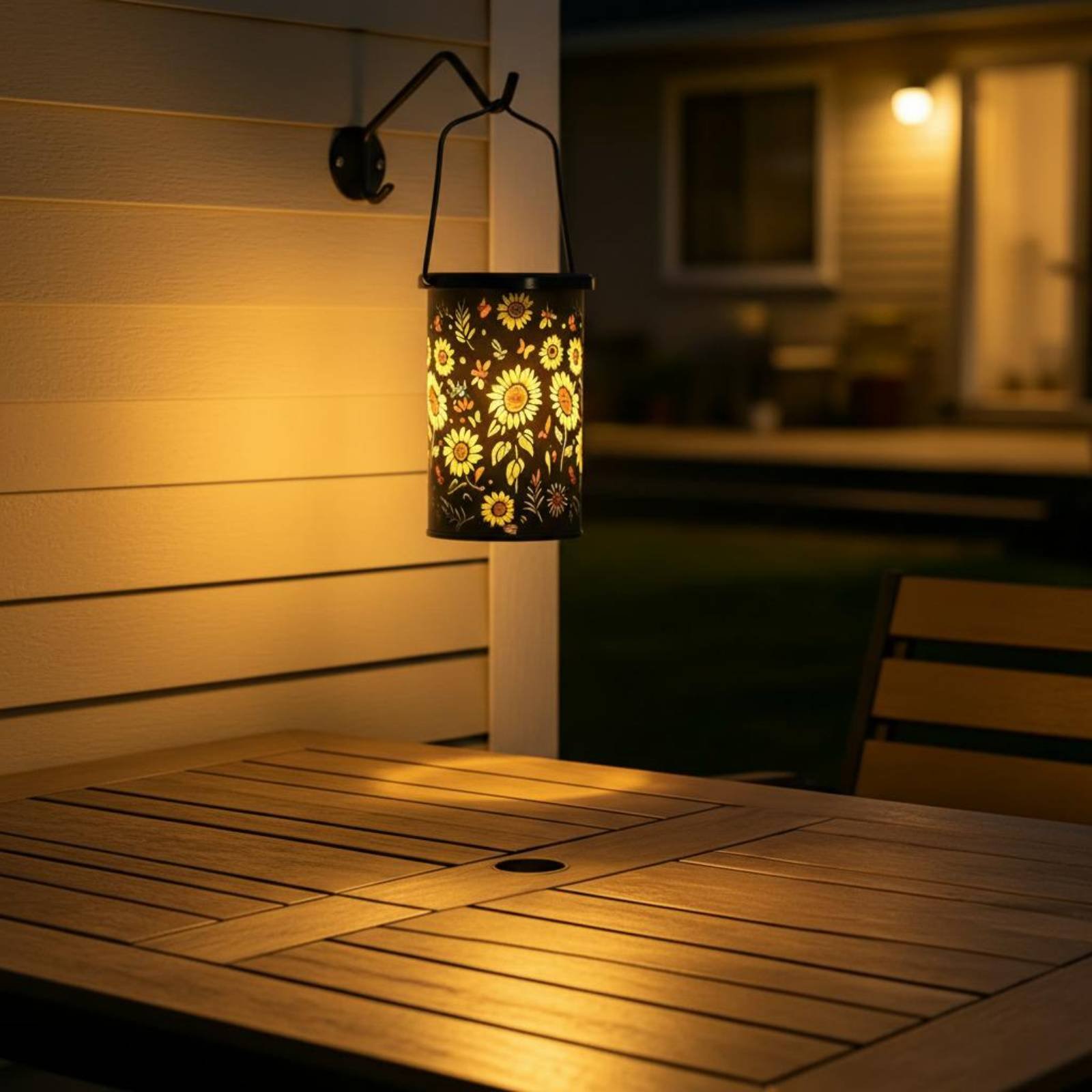Vintage Lighting Decor - Çiçekli Fener Vintage Tasarım Asılı Güneş