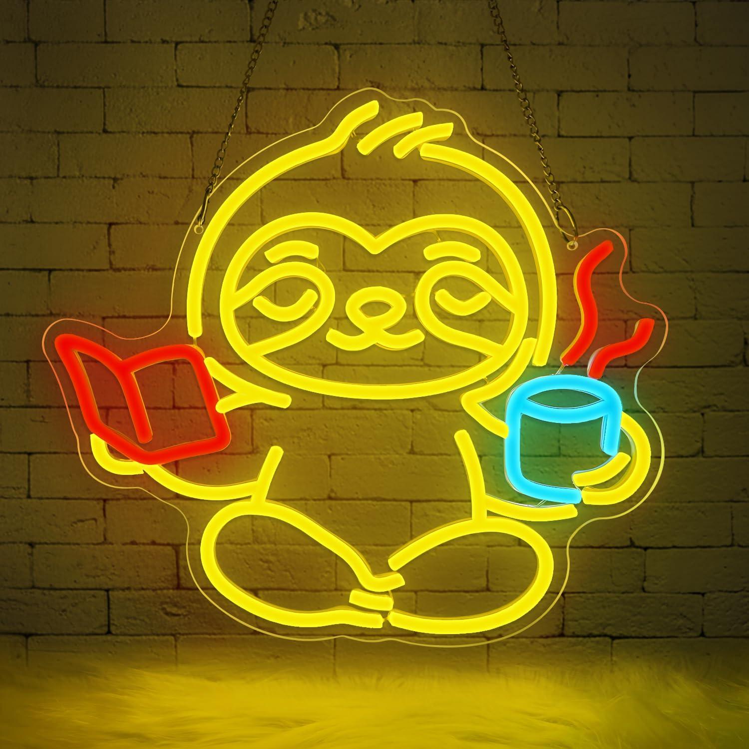 Room Lighting Bedroom Decor - Tembel Hayvan Neon Tabela USB Kısılabilir