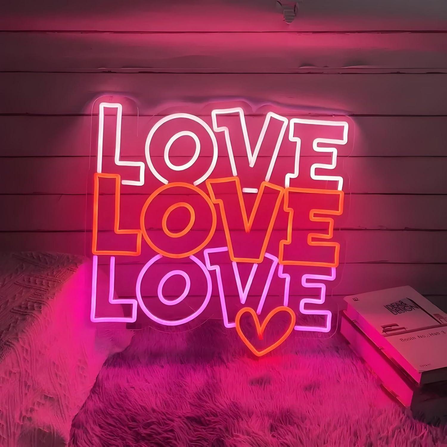 Lighting Decor Wedding - Aşk Neon Tabela USB Kısılabilir LED