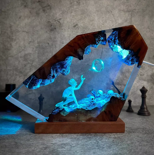 Lighting World Decor - Reçine Lamba Benzersiz Oda Dekorasyonu Hediye