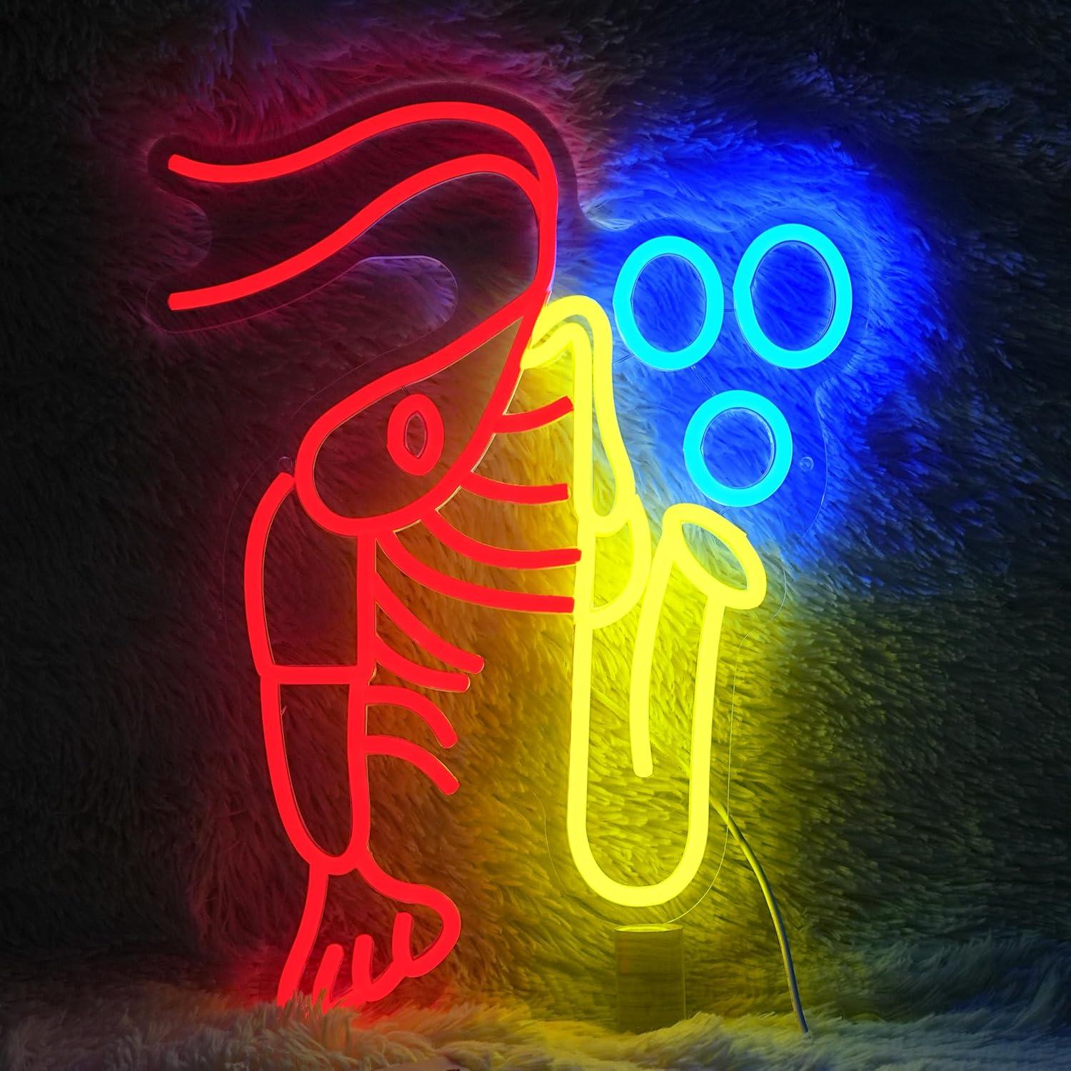 Vintage Lighting Decor - Istakoz Saksafon Neon Tabela Caz Müziği