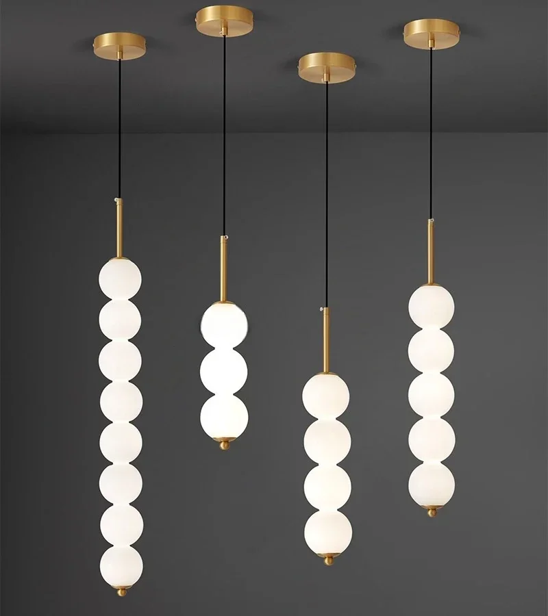 Foyer Lighting Wall Decor - Modern Minimalist beyaz cam LED avize