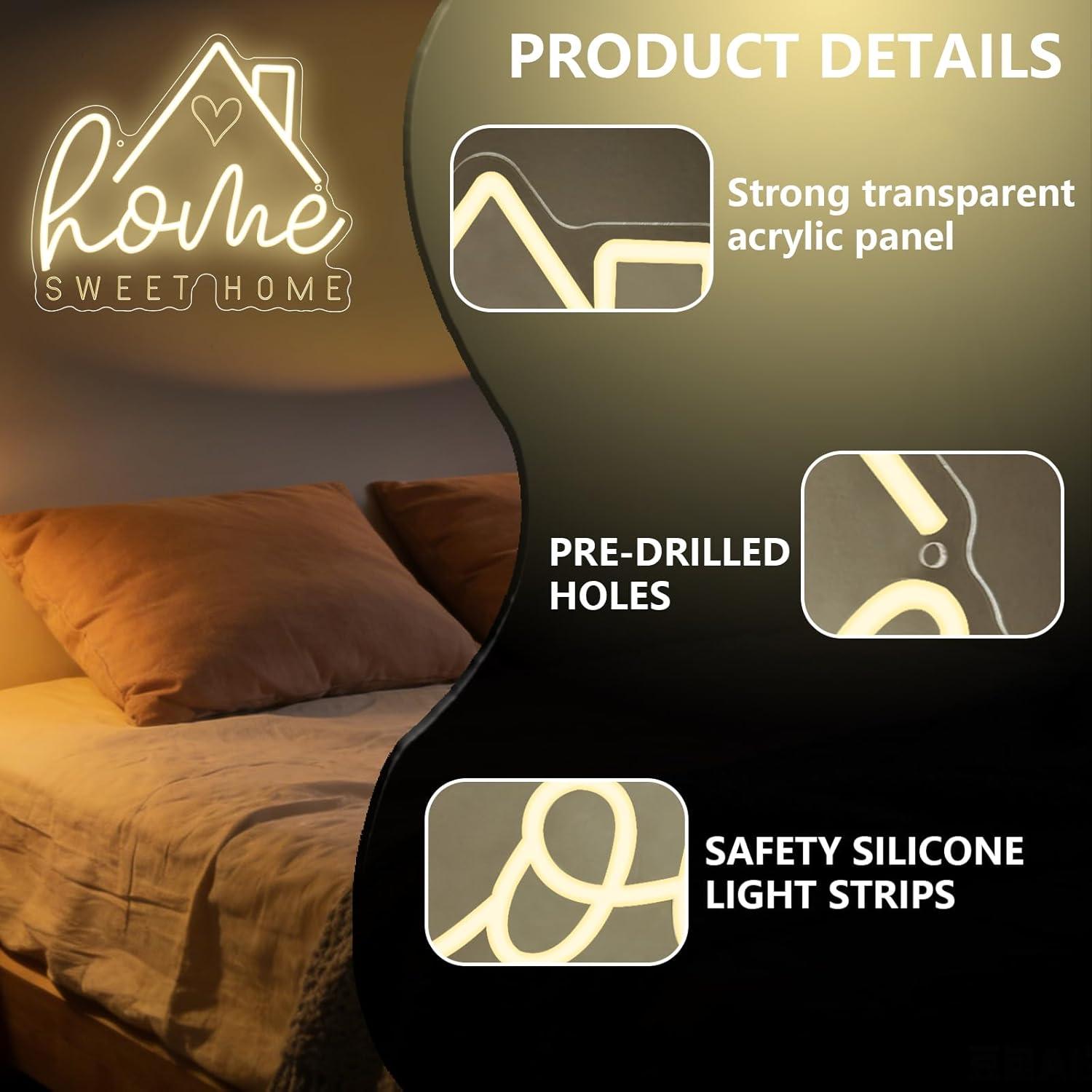 Tatlı Ev Neon Tabela USB Kısıl - Room Lighting Bedroom Decor incelemesi ve fiyatı