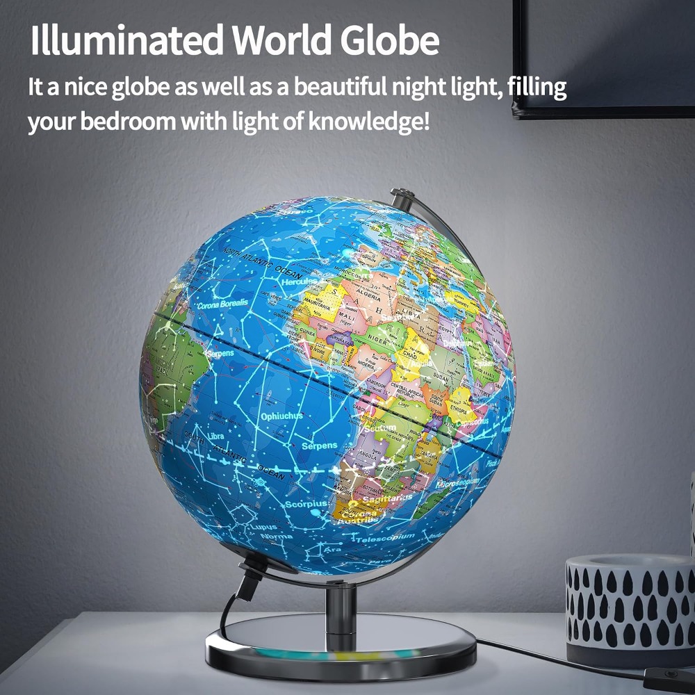 9 inç LED Işıklı Dünya Küresi, - Lighting World Decor incelemesi ve fiyatı