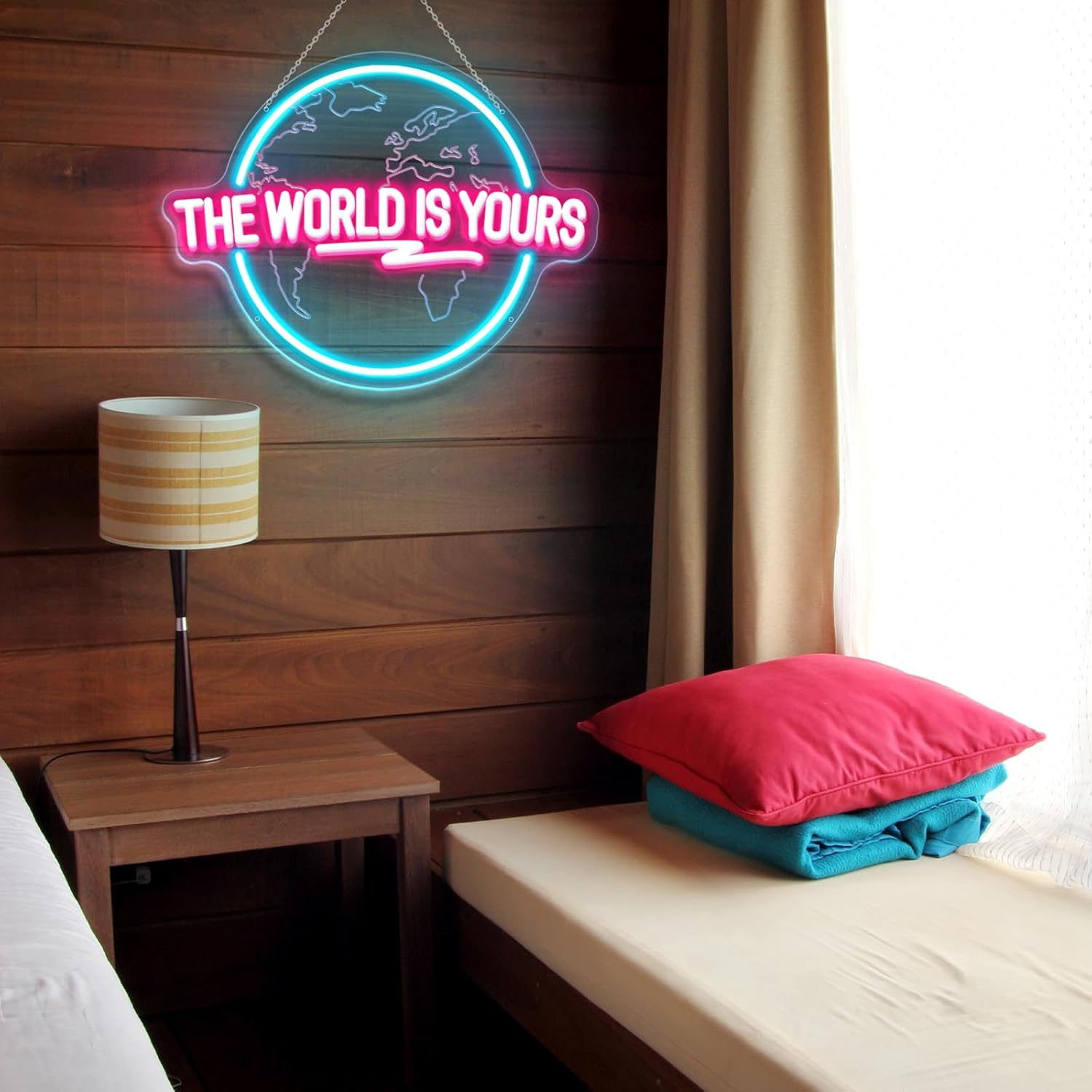 Dünya Senindir Neon Burcu Oyma - Lighting World Decor incelemesi ve fiyatı