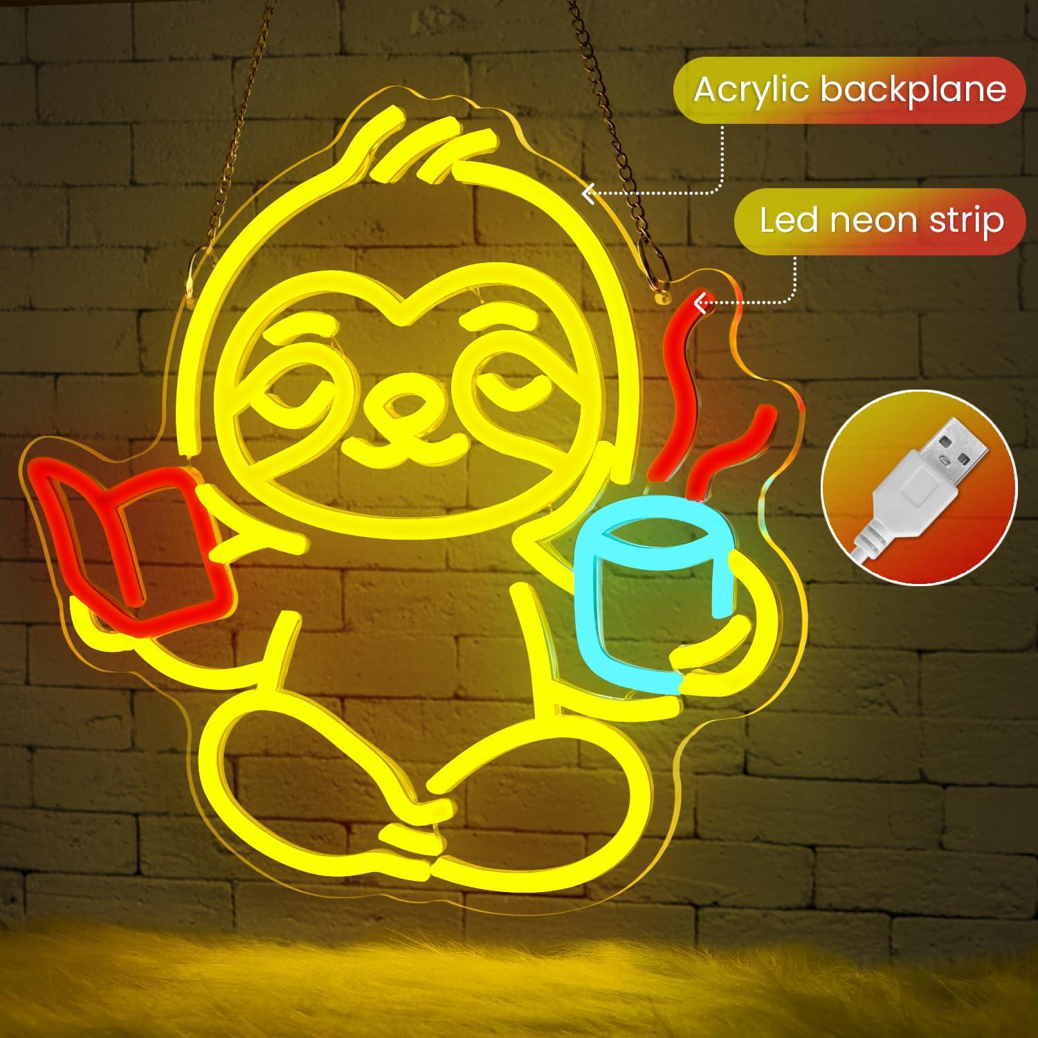 Tembel Hayvan Neon Tabela USB  - Room Lighting Bedroom Decor incelemesi ve fiyatı