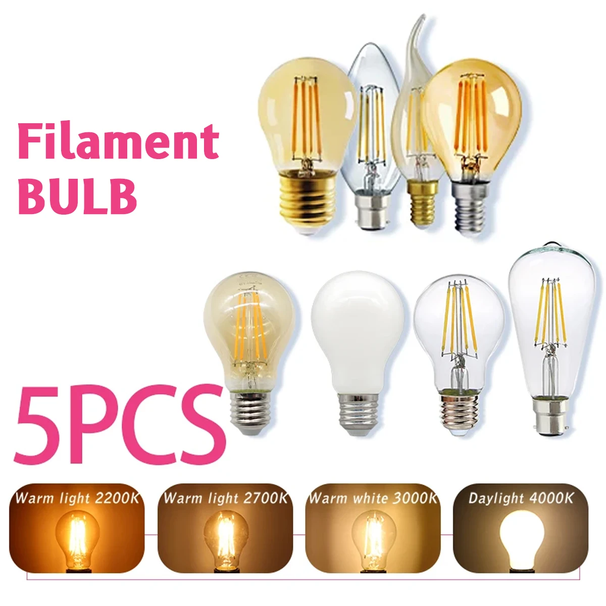5 adet E27 E14 B22 Retro Ediso - Vintage Lighting Decor incelemesi ve fiyatı