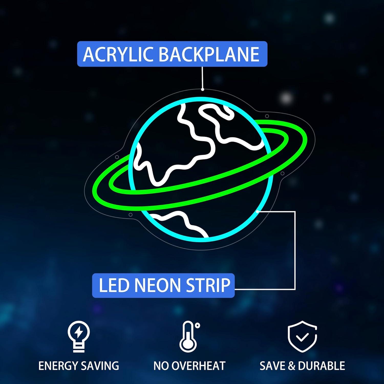 Dünya Neon Işık Tabelası Gezeg - Room Lighting Bedroom Decor incelemesi ve fiyatı