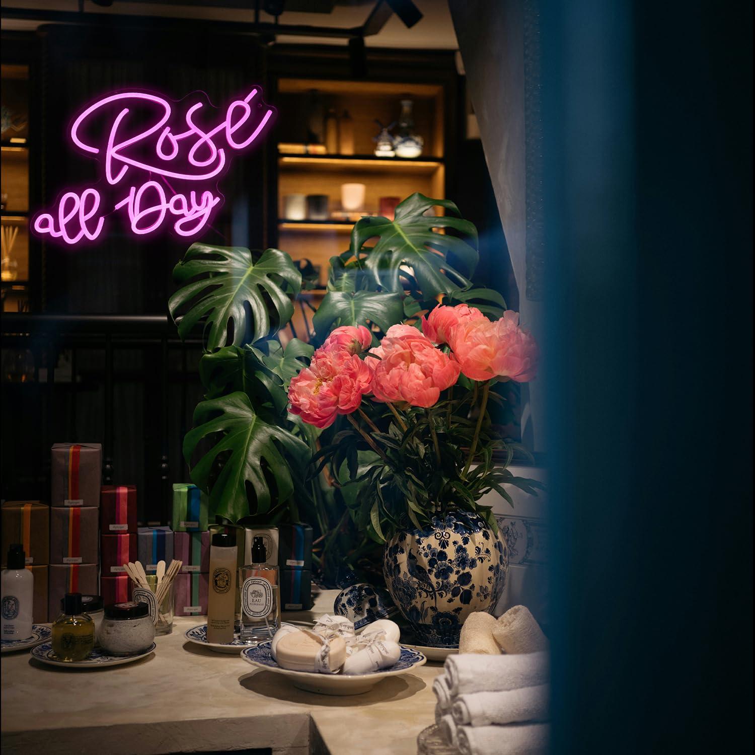 Gül Tüm Gün Neon Işık İşareti  - Lighting Decor Wedding incelemesi ve fiyatı