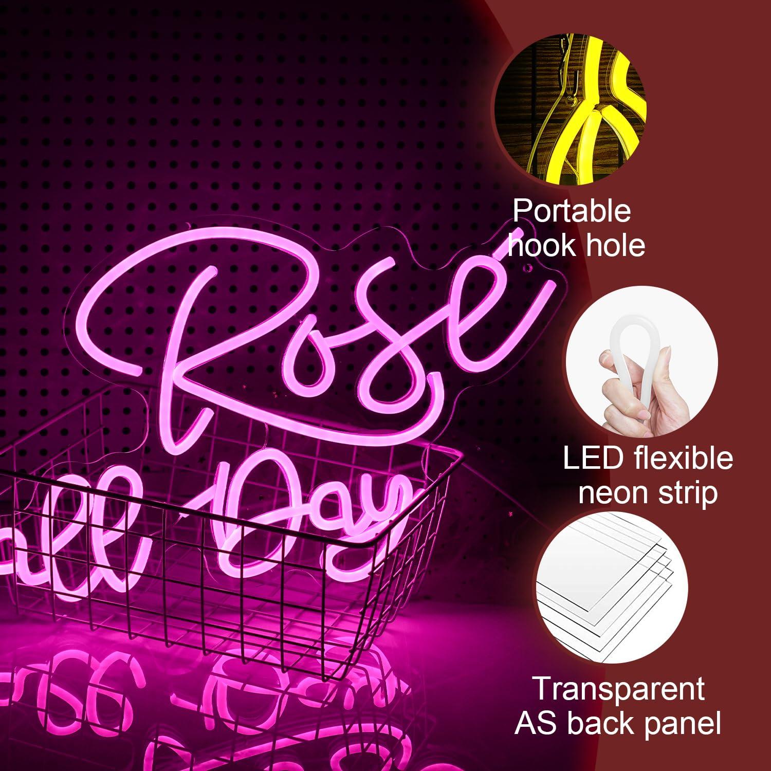 Gül Tüm Gün Neon Işık İşareti  - Lighting Decor Wedding incelemesi ve fiyatı