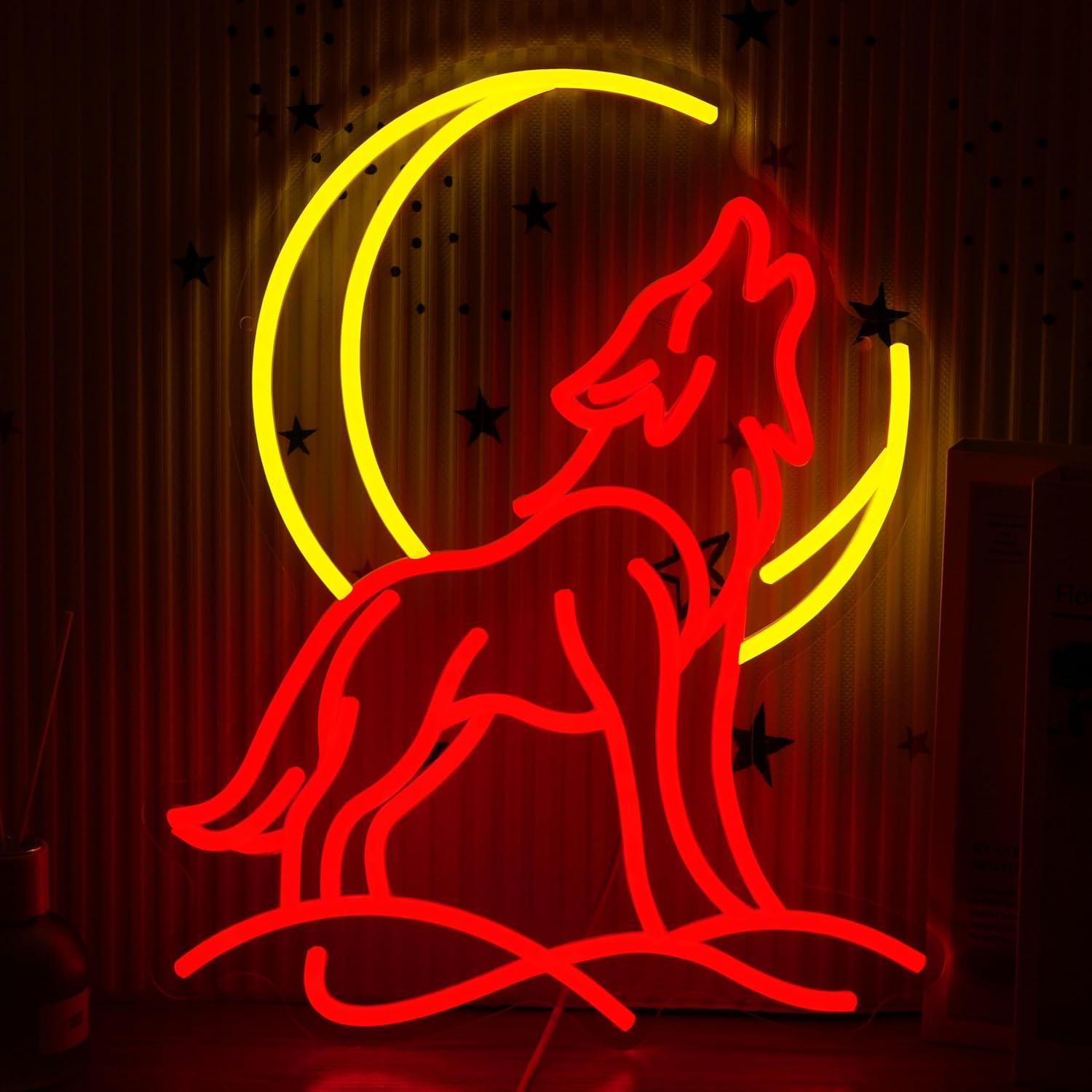 Uğultuyan Kurt Neon Tabela, Ay - Room Lighting Bedroom Decor incelemesi ve fiyatı