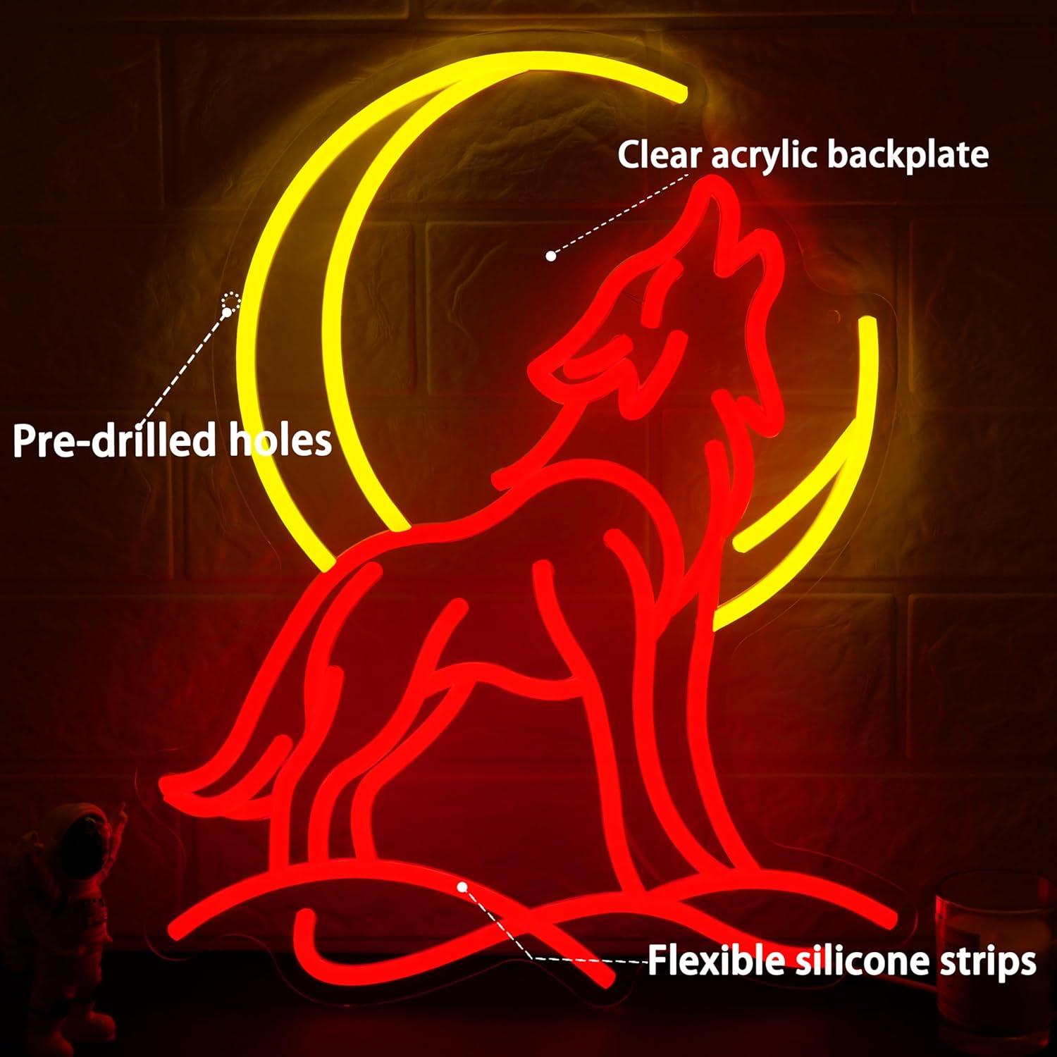 Uğultuyan Kurt Neon Tabela, Ay - Room Lighting Bedroom Decor incelemesi ve fiyatı